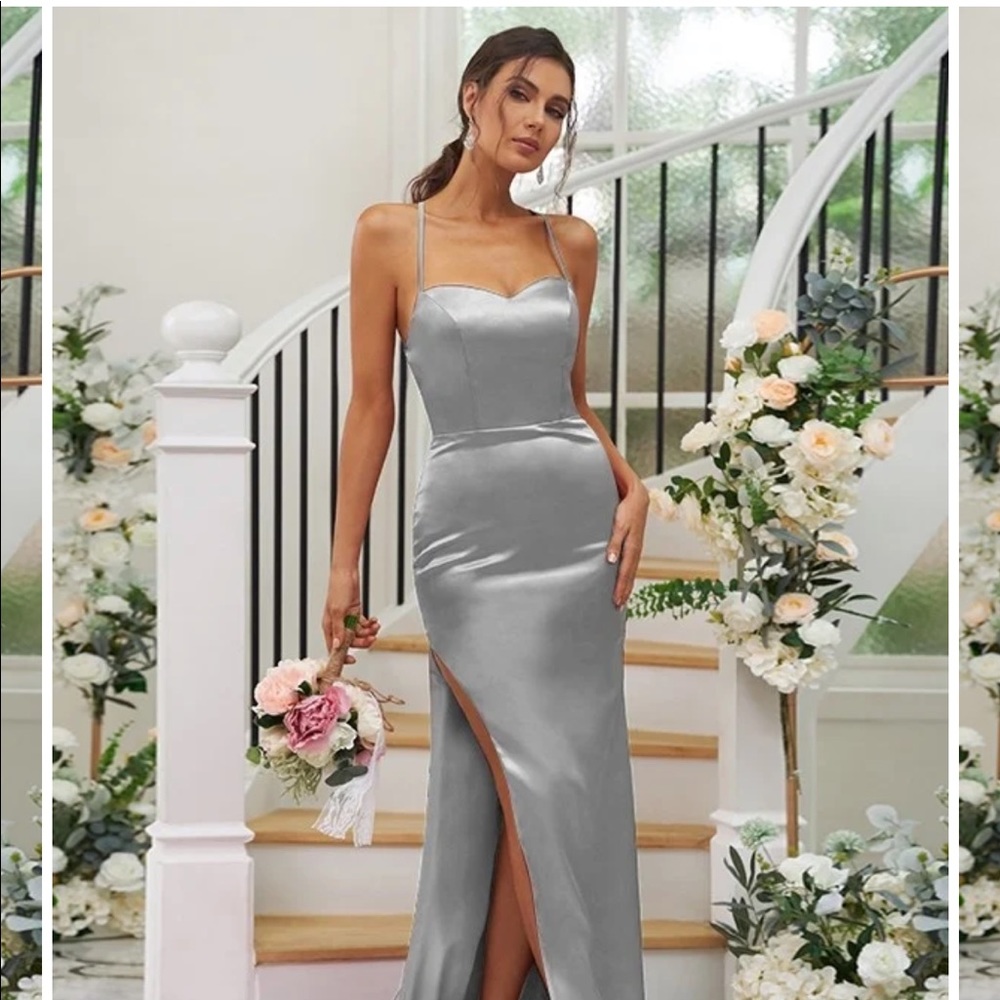 Silver Evening Formal Dress